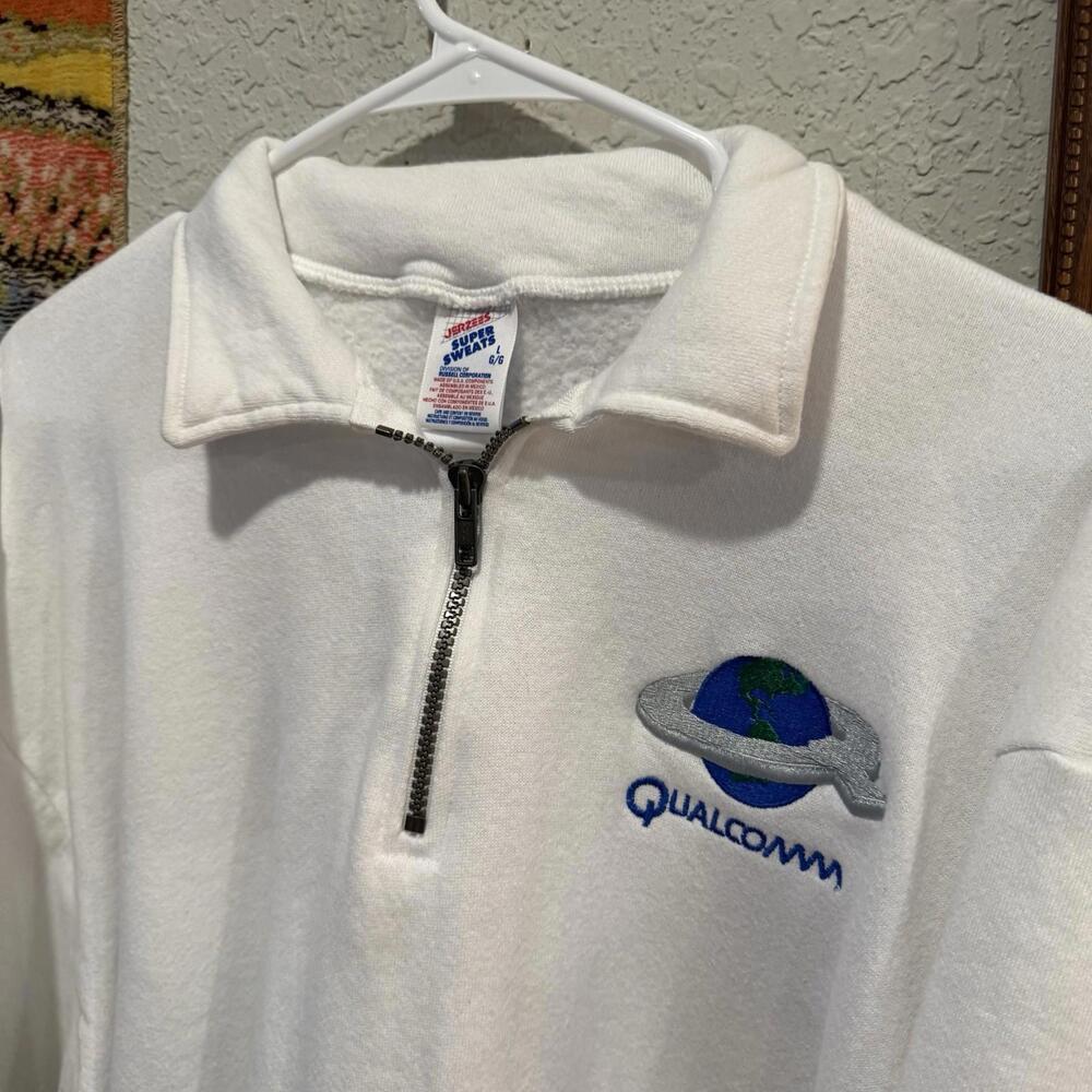 Vintage 80s RARE Qualcomm California Communications Tech Sweatshirt Size Large - Picture 5 of 7